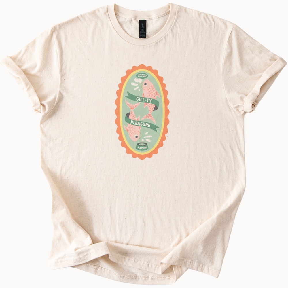 Something's Fishy Here Retro Graphic Tee Playful Vintage Fish Design